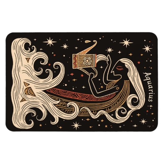 Flexible Magnet Aquarius Celestial Zodiac Art (Horizontal)