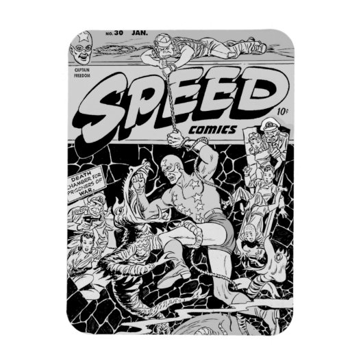 Flexible Magnet mit SPEED Comics aus den 1940er Ja (Vertikal)