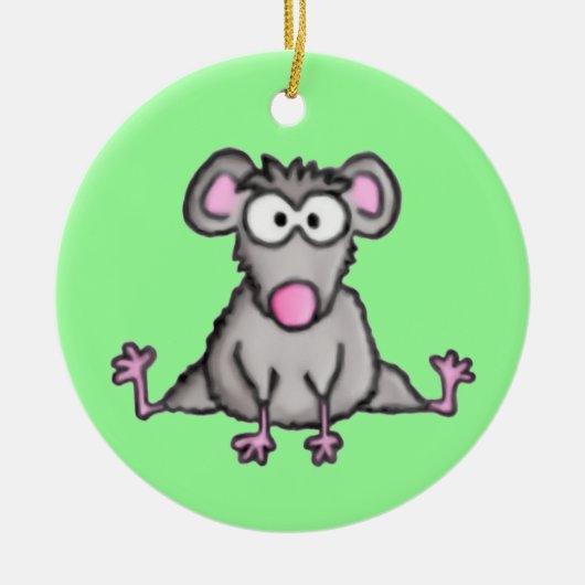 Flexible Maus Keramik Ornament (Vorne)