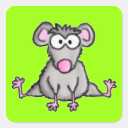 Flexible Maus Quadratischer Aufkleber (Vorderseite)