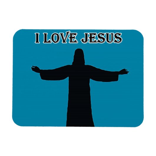 Flexible Photo Magnet i love jesus (Horizontal)