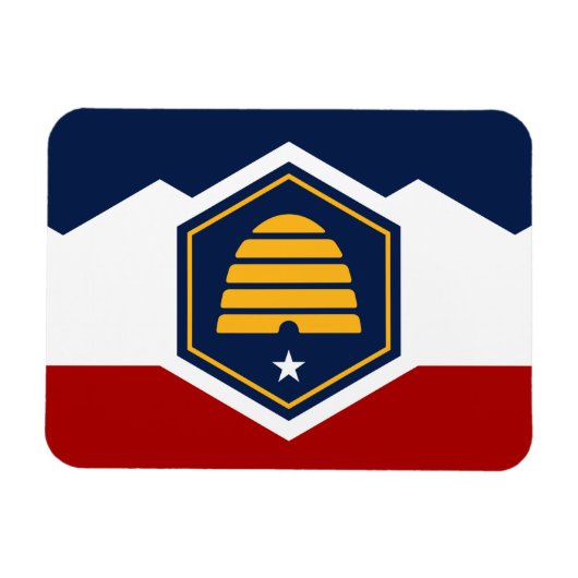 Flexible photo magnet with flag of Utah, USA (Horizontal)