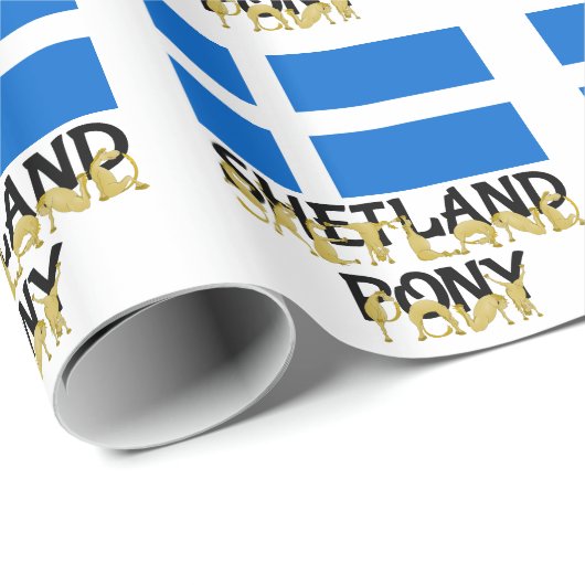 Flexible Ponies - Shetland Geschenkpapier (Rolleneckpunkt)