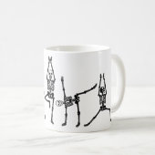 Flexible Yoga Posing Skeletons Funny Graphic Print Kaffeetasse (VorderseiteRechts)