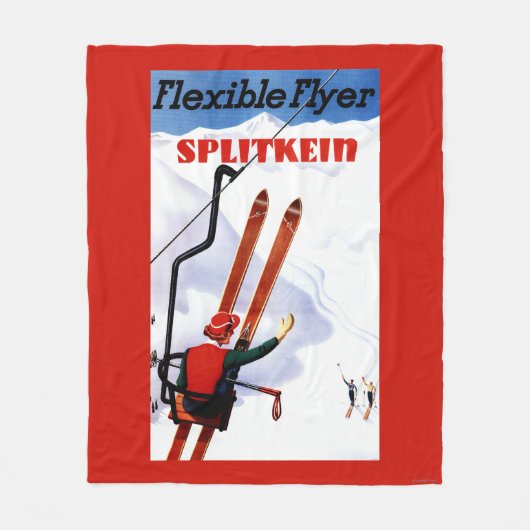 Flexibler Flyer Splitkein hölzerner SkisPromo Fleecedecke (Vorderseite)