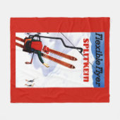 Flexibler Flyer Splitkein hölzerner SkisPromo Fleecedecke (Vorderseite (Horizontal))