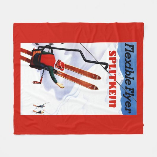 Flexibler Flyer Splitkein hölzerner SkisPromo Fleecedecke (Vorderseite (Horizontal))