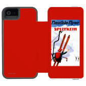 Flexibler Flyer Splitkein hölzerner SkisPromo Incipio iPhone Geldbeutel-Hülle (Folio Geöffnet)