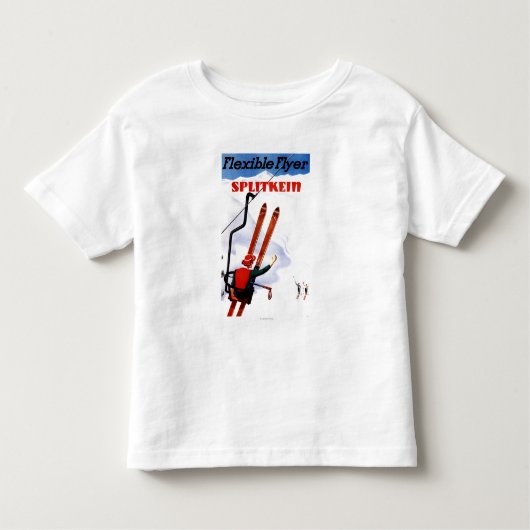 Flexibler Flyer Splitkein hölzerner SkisPromo Kleinkind T-shirt (Vorderseite)