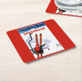 Flexibler Flyer Splitkein hölzerner SkisPromo Rechteckiger Pappuntersetzer (angewinkelt)