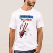 Flexibler Flyer Splitkein hölzerner SkisPromo T-Shirt (Vorderseite)