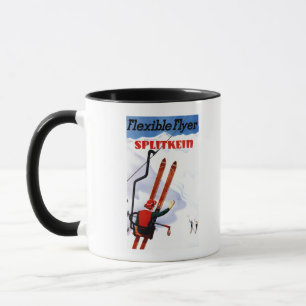 Flexibler Flyer Splitkein hölzerner SkisPromo Tasse