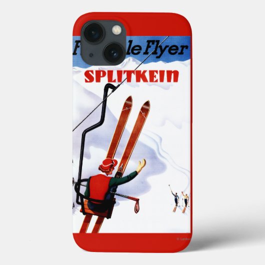 Flexibler Flyer Splitkein Holzskis Promo Case-Mate iPhone Hülle (Rückseite)