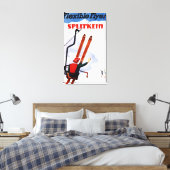 Flexibler Flyer Splitkein Holzskis Promo Leinwanddruck (Insitu (Schlafzimmer))