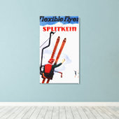 Flexibler Flyer Splitkein Holzskis Promo Leinwanddruck (Insitu (Holzboden))