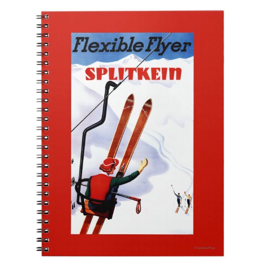 Flexibler Flyer Splitkein Holzskis Promo Notizblock (Vorderseite)