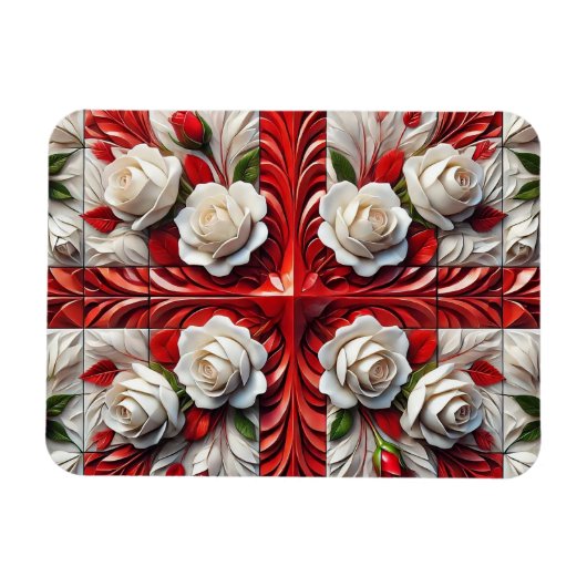 Flexibler Foto-Magnet mit englischer Rose Design Magnet (Horizontal)