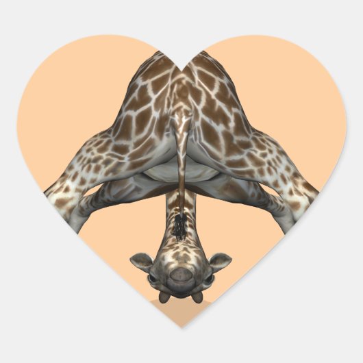 Flexibler Giraffe Herz-Aufkleber (Vorderseite)