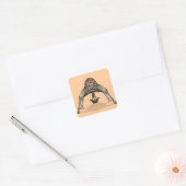 Flexibler Giraffe Quadratischer Aufkleber (Umschlag)
