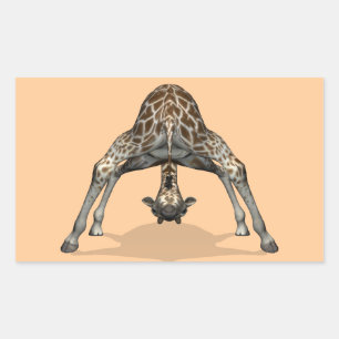 Flexibler Giraffe Rechteckiger Aufkleber