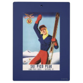 Flexibles Flyer Button-Oben Skifahren-Mädchen Klemmbrett (Rückseite)