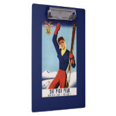 Flexibles Flyer Button-Oben Skifahren-Mädchen Klemmbrett (Rechts)