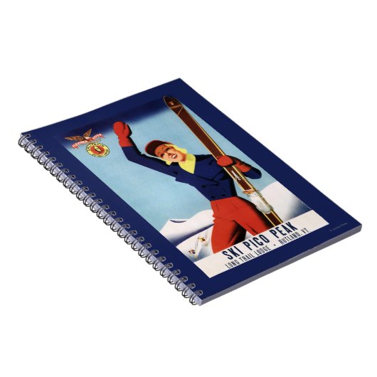 Flexibles Flyer Button-Up Skiing Girl Notizblock (Rechte Seite)