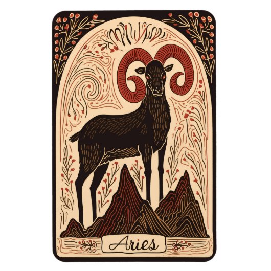 Flexibles Foto Magnet Aries Celestial Zodiac Art (Vertikal)