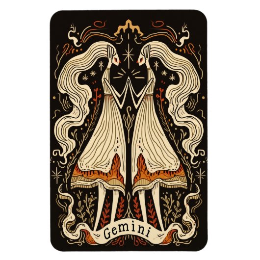 Flexibles Foto Magnet Gemini Celestial Zodiac Art (Vertikal)