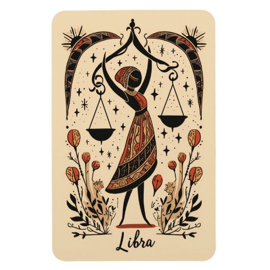 Flexibles Foto Magnet Libra Celestial Zodiac Art (Vertikal)