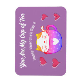 Flexibles Foto Magnet mit einer Katze in einer Tee