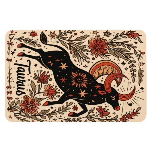 Flexibles Foto Magnet Taurus Celestial Zodiac Art (Horizontal)