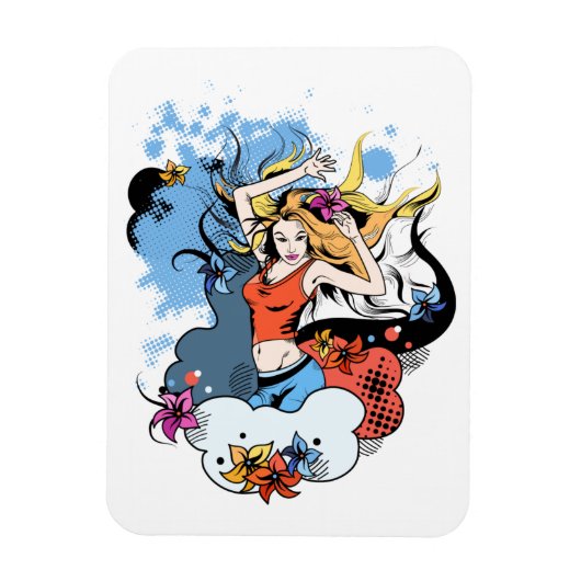 Flexibles Magnet mit tanzendem Girl-Image (Vertikal)