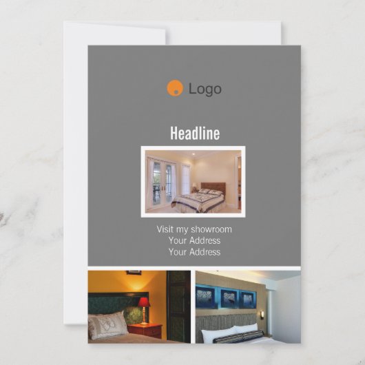 Flexibles monochromes Unternehmen Einladung (Vorderseite)