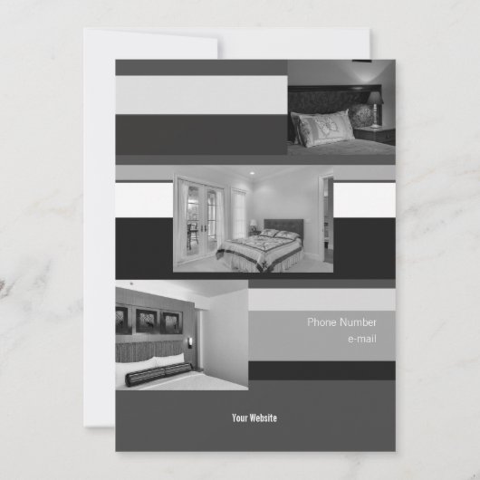 Flexibles monochromes Unternehmen Einladung (Rückseite)