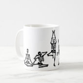 Flexibles Yoga-Posing-Skelett Lustiger Grafikdruck Kaffeetasse (Vorderseite Links)