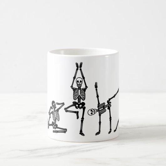 Flexibles Yoga-Posing-Skelett Lustiger Grafikdruck Kaffeetasse (Mittel)