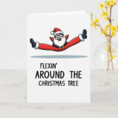 Flexin Around The Tree Weihnachtskarte Karte (Gelbe Blume)