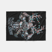 Flexin Through the Snow Funny Christmas Gym Workou Fleecedecke (Vorderseite (Horizontal))