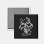 Flexin Through the Snow Funny Christmas Gym Workou Magnet (Vorderseite/Rückseite)