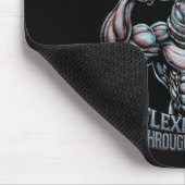 Flexin Through the Snow Funny Christmas Gym Workou Mousepad (Ecke)