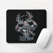 Flexin Through the Snow Funny Christmas Gym Workou Mousepad (Mit Mouse)