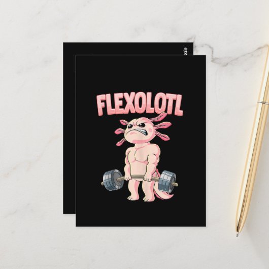 Flexolotl Axolotl Postkarte (Vorderseite/Rückseite Beispiel)