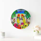 Fli Flops an der Strandwache Große Wanduhr (Zuhause)