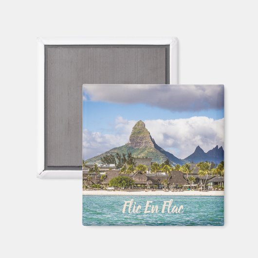 Flic en flac Mauritius beach Souvenir Magnet (Vorderseite/Rückseite)