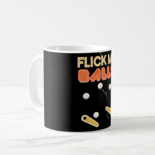 Flick My Balls Classic Retro Pinball Premium Kaffeetasse (Vorderseite Links)