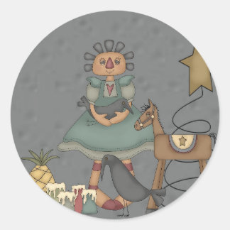 Flickenpuppe-ursprüngliche Runder Aufkleber