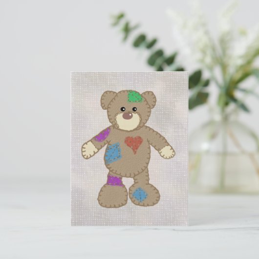 Flickenteddy Postkarte (Stehend Vorderseite)