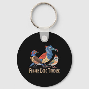 Flicker Dodo Titmouse Bird liebt lustige Grafik Schlüsselanhänger