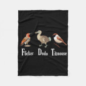 Flicker Dodo Titmouse Funny Fleecedecke (Vorderseite)
